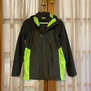 The north face youth size large 14–16 neon, green and gray ski parka